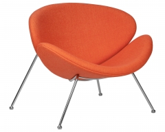 Кресло дизайнерское DOBRIN DOBRIN EMILY оранжевая ткань AF, хромированная сталь